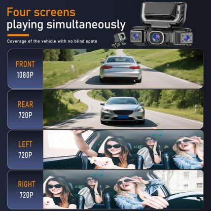 360 Degree View 4 Channel Dash Camera