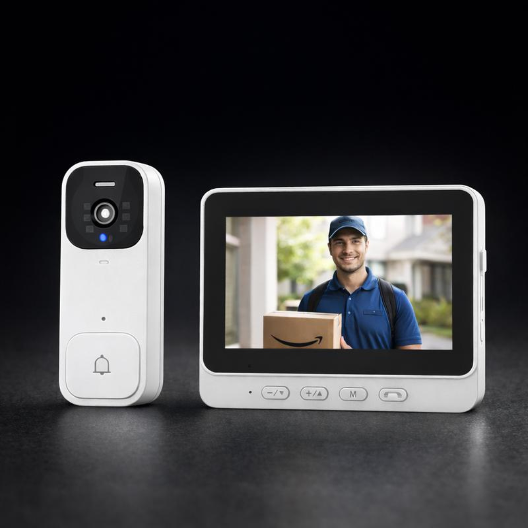 Simple operation wireless doorbell with monitor