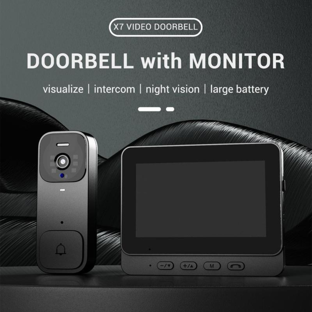 Wireless video doorbell with dedicated monitor product view