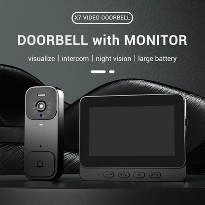 Wireless Video Doorbell with Monitor