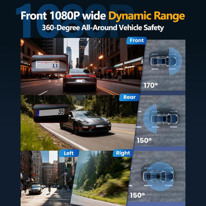 4 Channel 1080P Dash Cam Front Rear Left Right