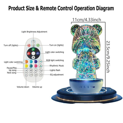 Portable Bear Wireless Speaker with RGB Light Effect