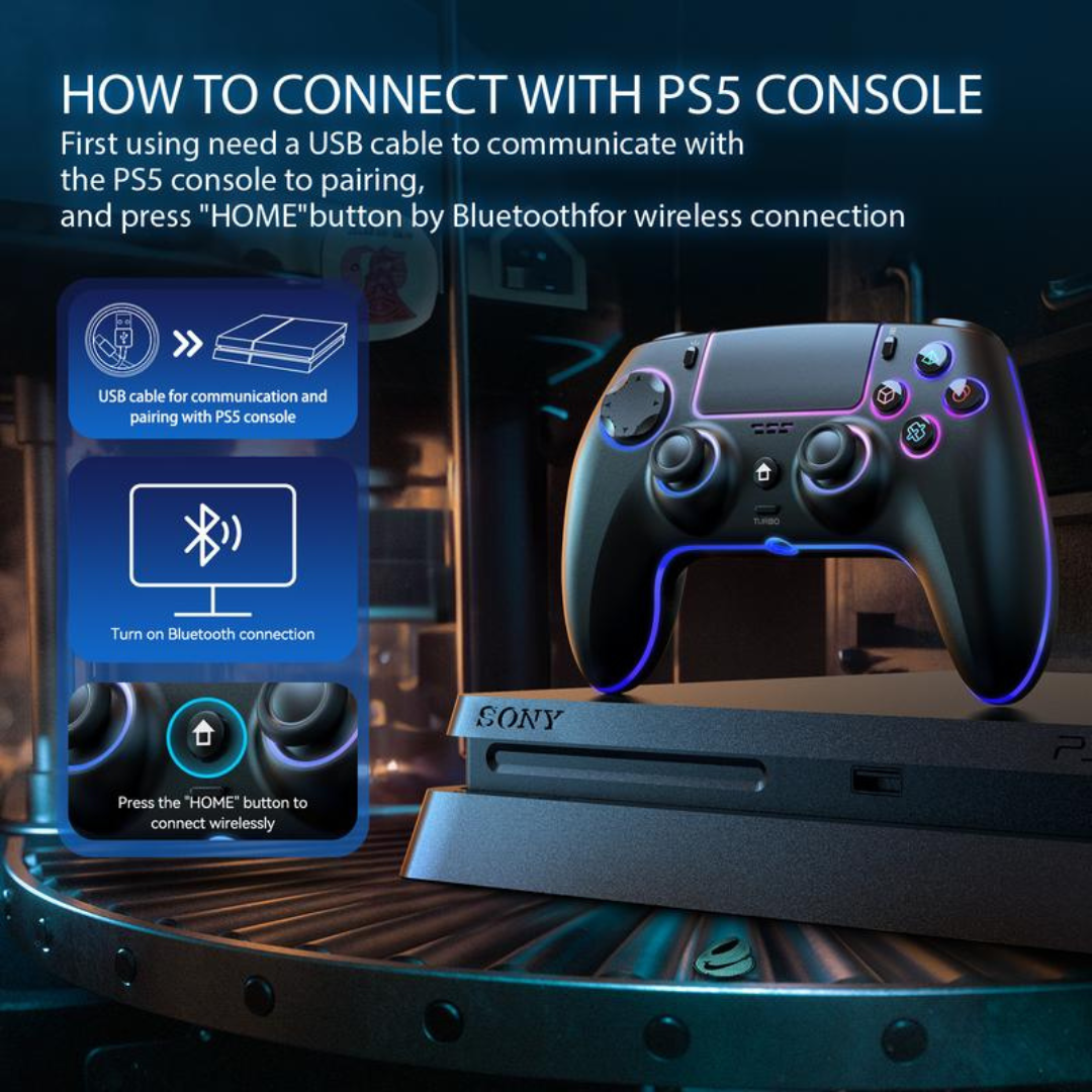 PS5 Pro Wireless Controller with 7 RGB Colors