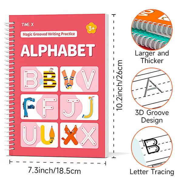 6 Magic Grooved Writing Practice Workbook for Kids